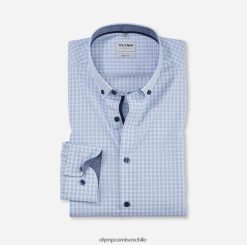 ajuste corporal de nivel cinco, camisa business, con botones, azul OLYMP ropa 82622D760