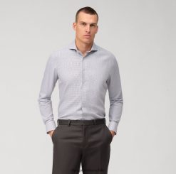 Ajuste corporal nivel cinco, camisa business, corte recortado, marrón rojizo OLYMP ropa 82622D522