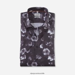 ajuste corporal nivel cinco, camisa business, kent moderno, negro OLYMP ropa 82622D703