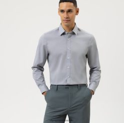 ajuste corporal nivel cinco, camisa business, nueva york kent, gris medio OLYMP ropa 82622D846