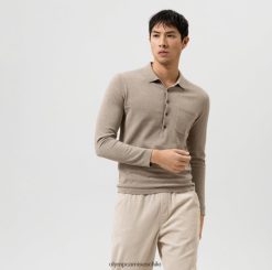 body fit de punto nivel cinco, cuello polo, camel OLYMP ropa 82622D1845