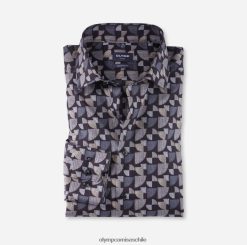 Luxor Modern Fit, camisa business, global kent, gris topo OLYMP ropa 82622D1003