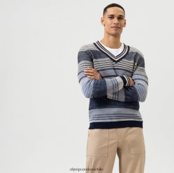 prendas de punto corte moderno, jersey con cuello en v, marino OLYMP ropa 82622D1750